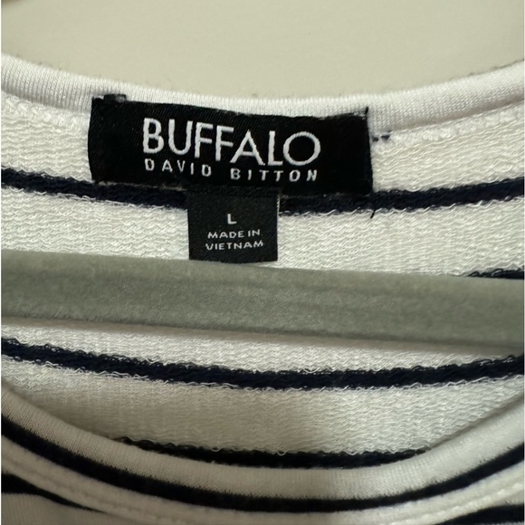 Buffalo David Britton - White / Black Stripe knit sleeveless sweater - Size L - Picture 3 of 4